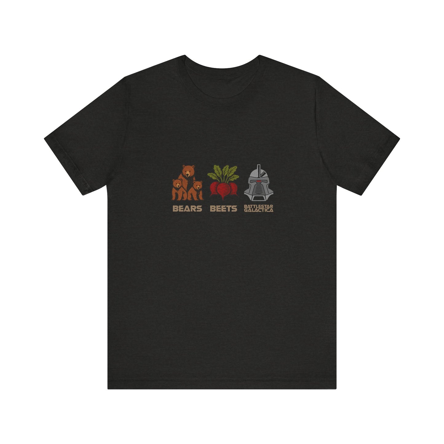Bears, Beets, Battlestar (Captions) — Retro Tee (Dark)