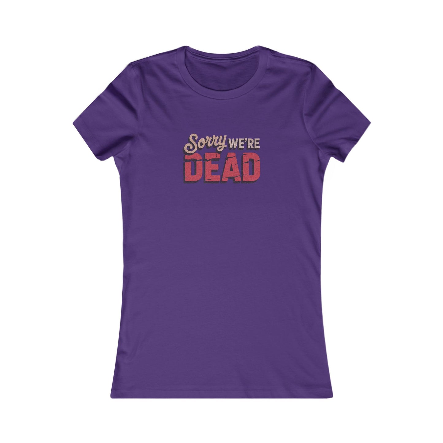 Sorry We’re Dead — Zombie Halloween Sign Retro Women's Tee (Dark)