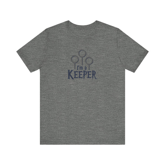 I’m a Keeper — Harry Potter Quidditch Retro Tee (Light)
