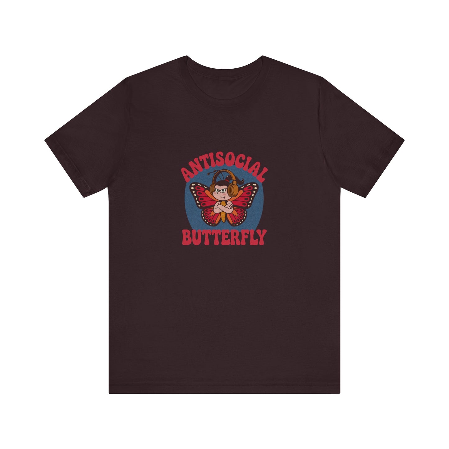 Antisocial Butterfly (Female) — Retro Workout Tee (Dark)