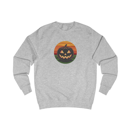 Retro Jack: Glowing Classic — Halloween Sunset Sweatshirt (Light)