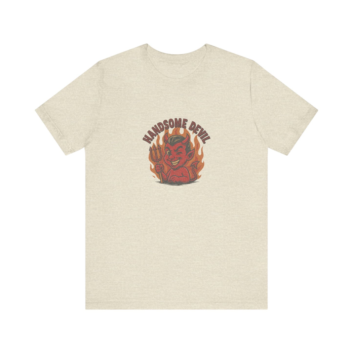 Handsome Devil — Fiery Retro Halloween Tee (Light)