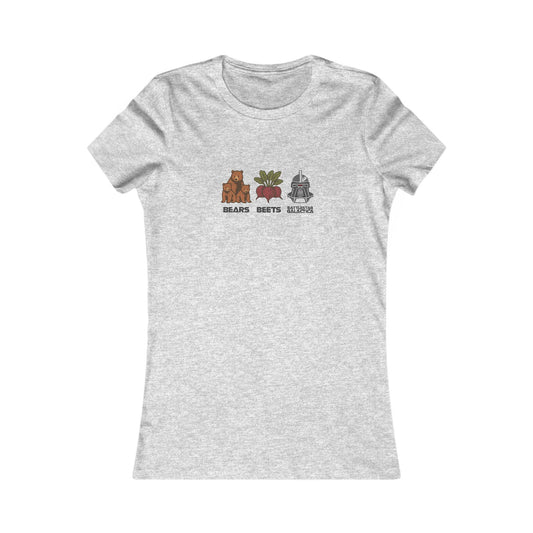 Bears, Beets, Battlestar (Captions) — Retro Women's Tee (Light)