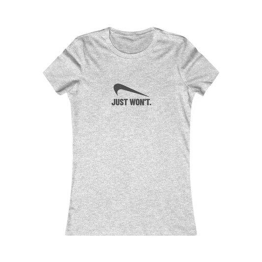 Just Wonβt Athletic Parody β Retro Workout Women's Tee (Light)
