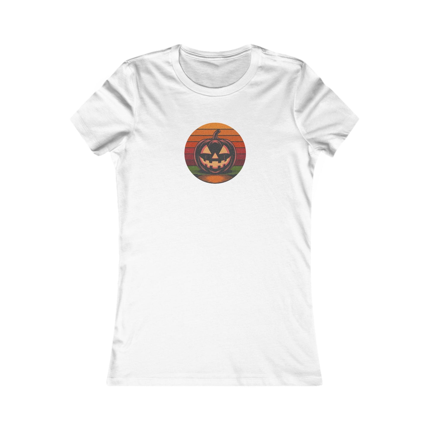 Retro Jack: Bold Grin — Halloween Sunset Women's Tee (Light)