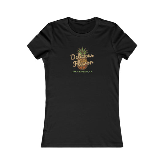 Delicious Flavor — Santa Barbara Pineapple Retro Women's Tee (Dark)