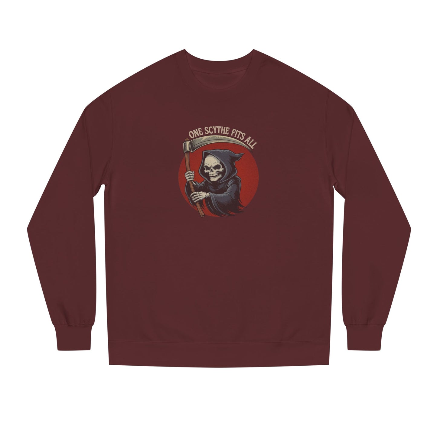 One Scythe Fits All — Grim Reaper Retro Sweatshirt (Dark)