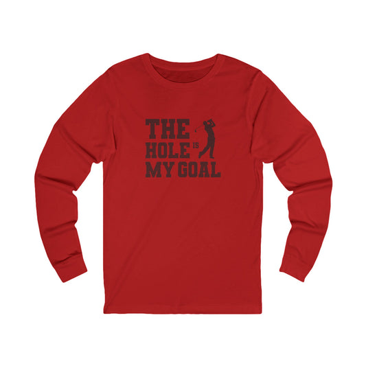 The Hole Is My Goal — Golf Silhouette Retro Long Sleeve (Light)