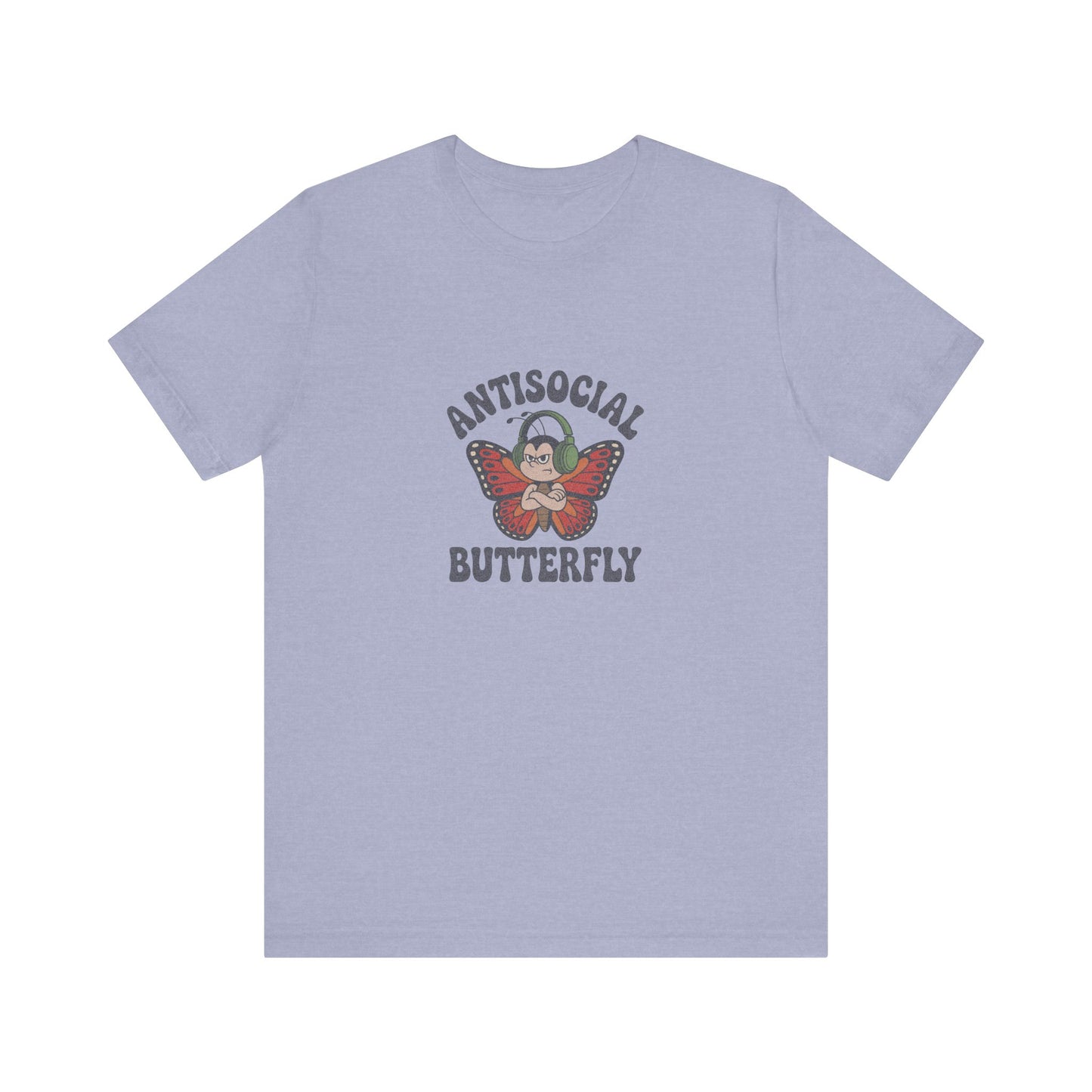 Antisocial Butterfly (Male) — Retro Workout Tee (Light)