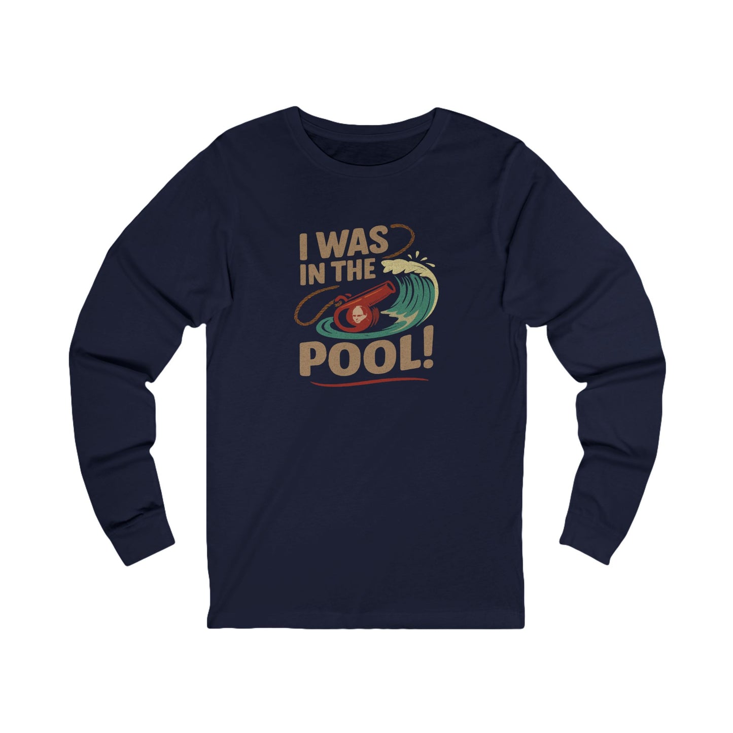 I Was in the Pool! — George Costanza Shrinkage Retro Long Sleeve (Dark)