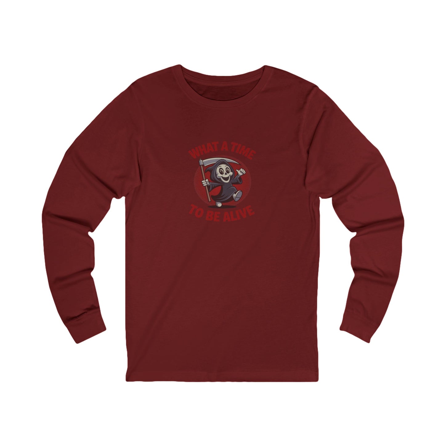 What a Time to Be Alive (Cute) — Lil Reaper Retro Long Sleeve (Dark)