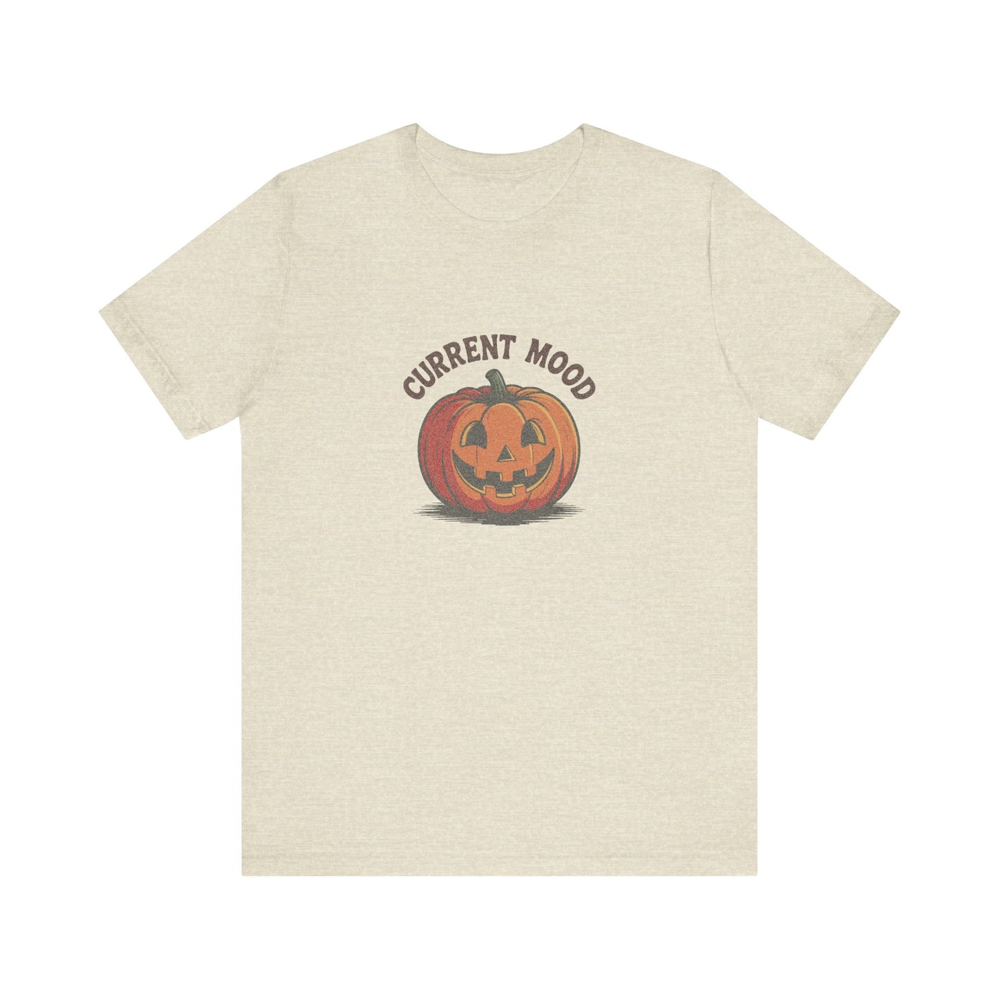 Current Mood (Classic Pumpkin) — Retro Halloween Tee (Light)