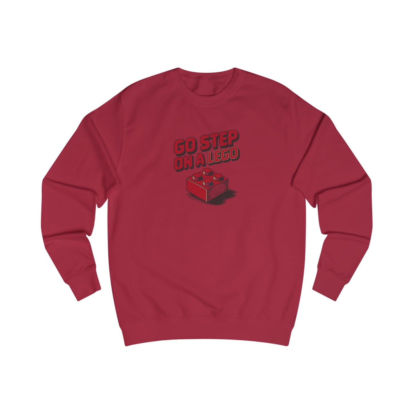 Go Step on a LEGO — Red Plastic Brick Retro Sweatshirt (Light)