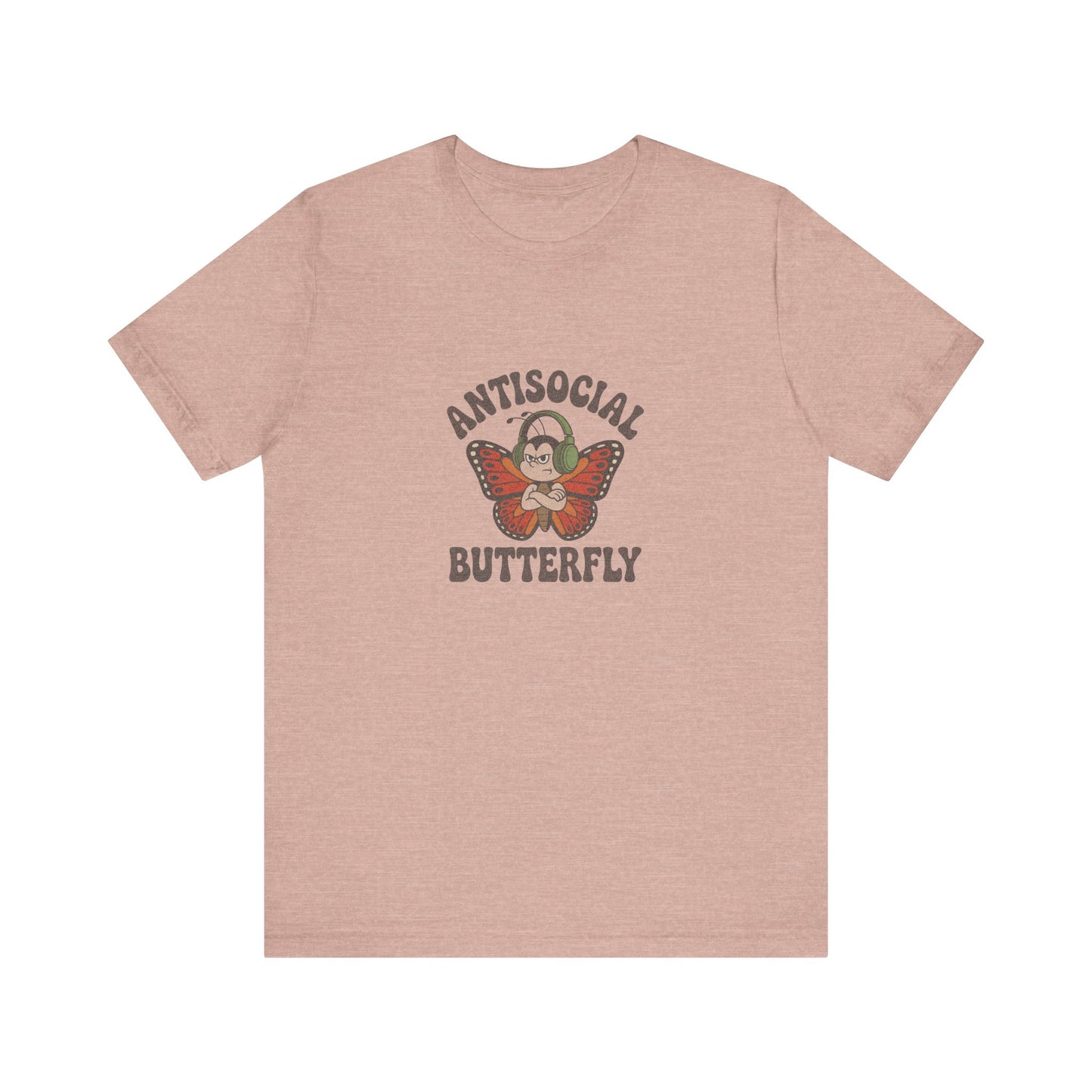 Antisocial Butterfly (Male) — Retro Workout Tee (Light)