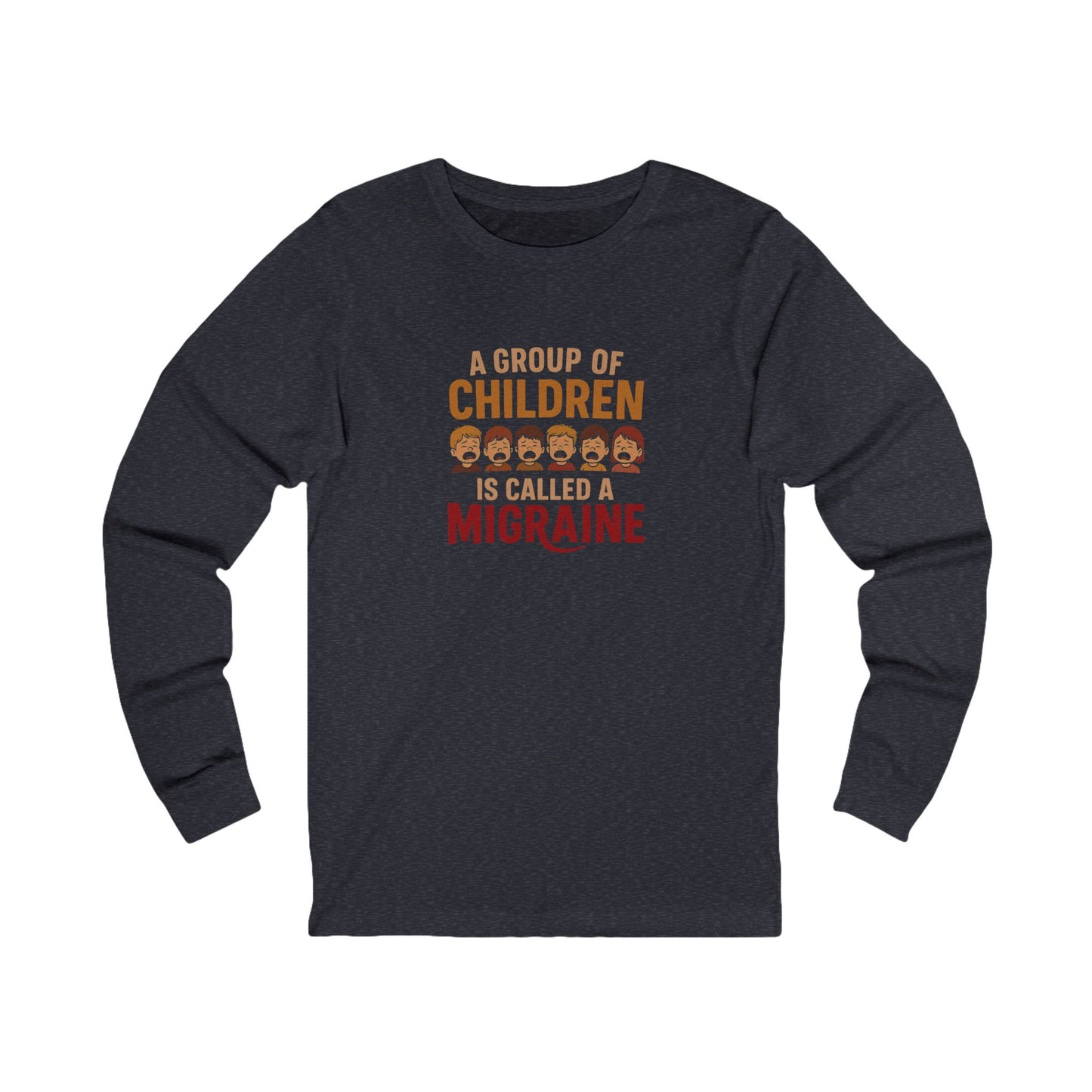 A Group of Children Is Called a Migraine — Retro Long Sleeve (Dark)