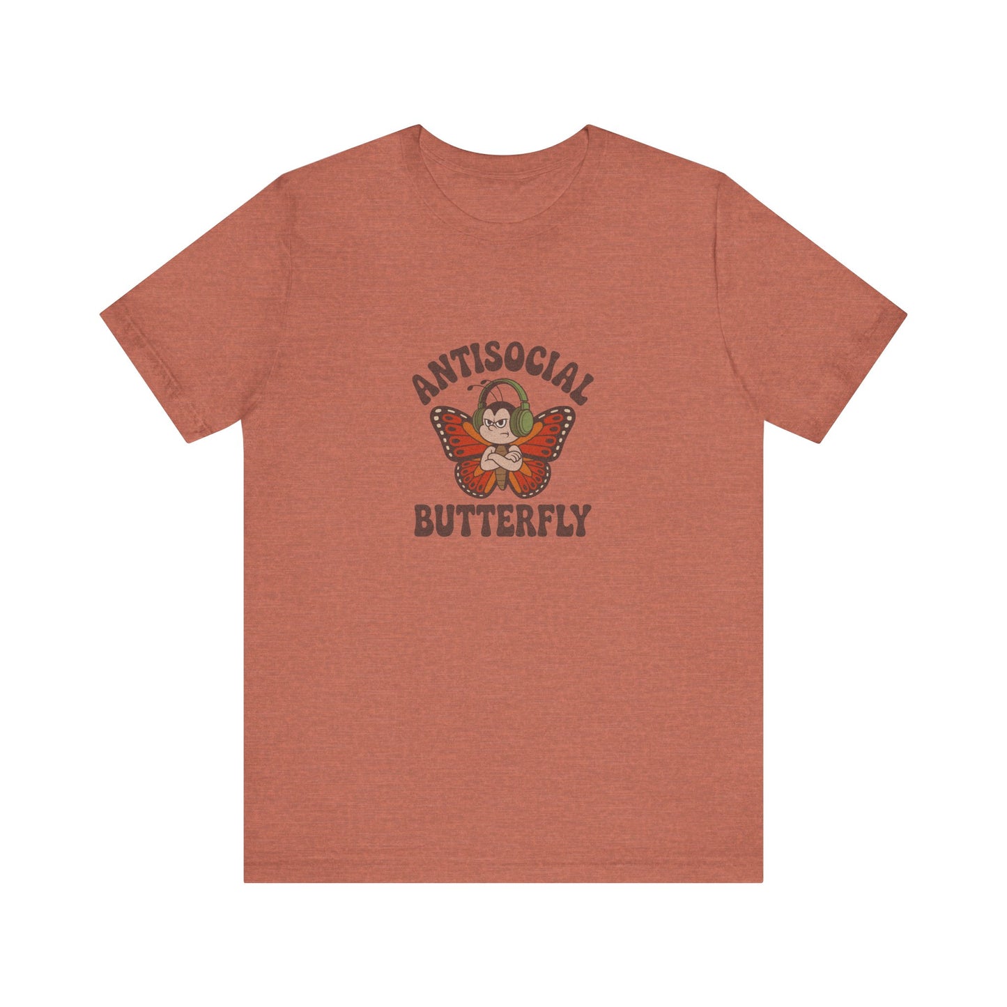Antisocial Butterfly (Male) — Retro Workout Tee (Light)