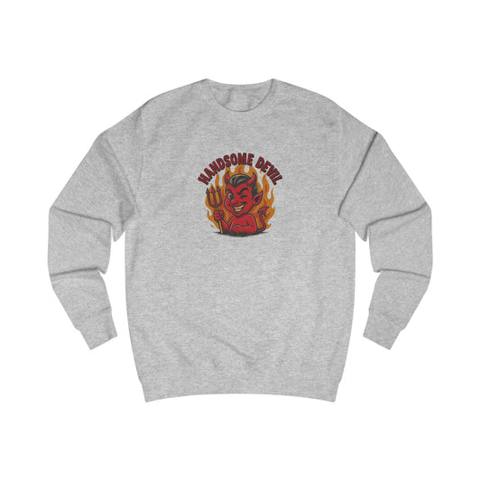 Handsome Devil — Fiery Retro Halloween Sweatshirt (Light)