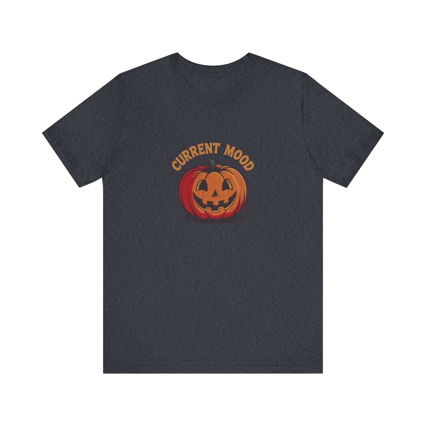 Current Mood (Classic Pumpkin) — Retro Halloween Tee (Dark)