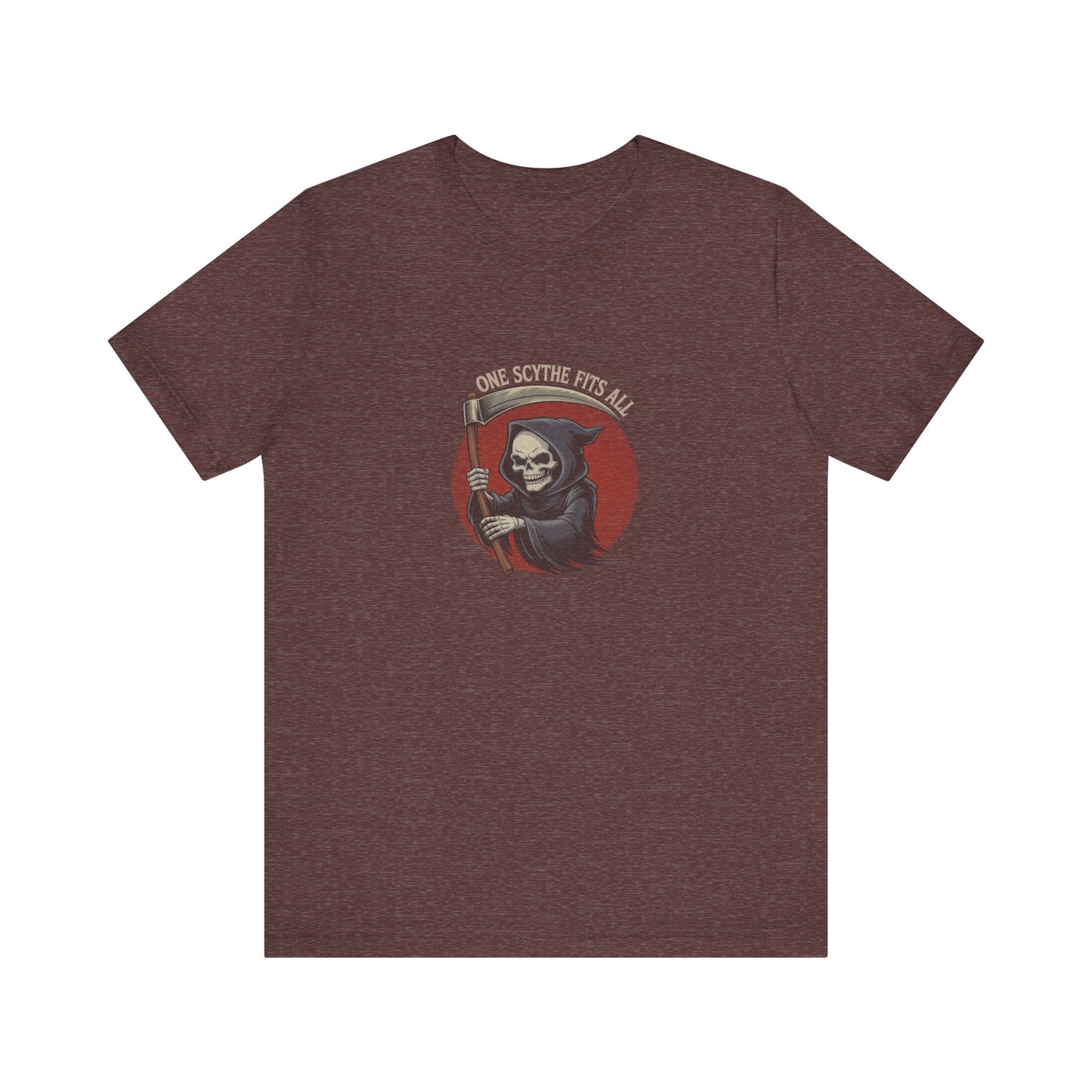 One Scythe Fits All — Grim Reaper Retro Tee (Dark)