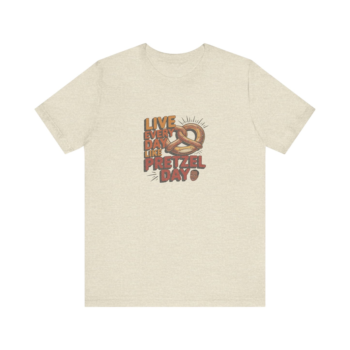 Live Every Day Like Pretzel Day — Stanley Hudson Retro Tee (Light)
