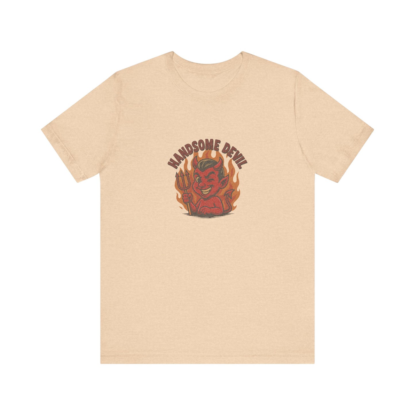 Handsome Devil — Fiery Retro Halloween Tee (Light)