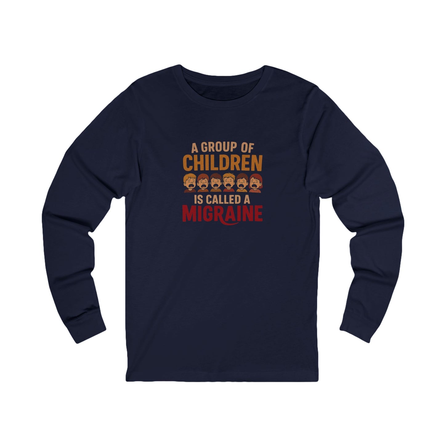 A Group of Children Is Called a Migraine — Retro Long Sleeve (Dark)