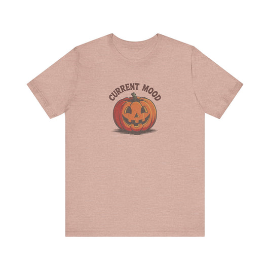 Current Mood (Classic Pumpkin) — Retro Halloween Tee (Light)