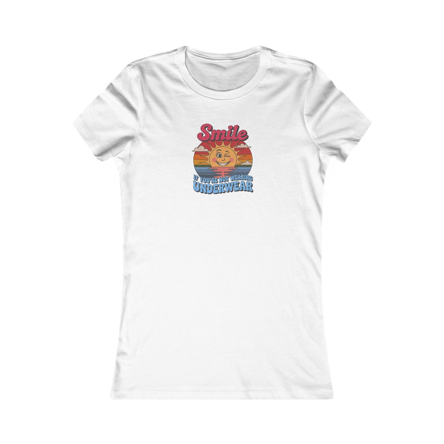 Smile If You’re Not Wearing Underwear — Retro Women's Tee (Light)