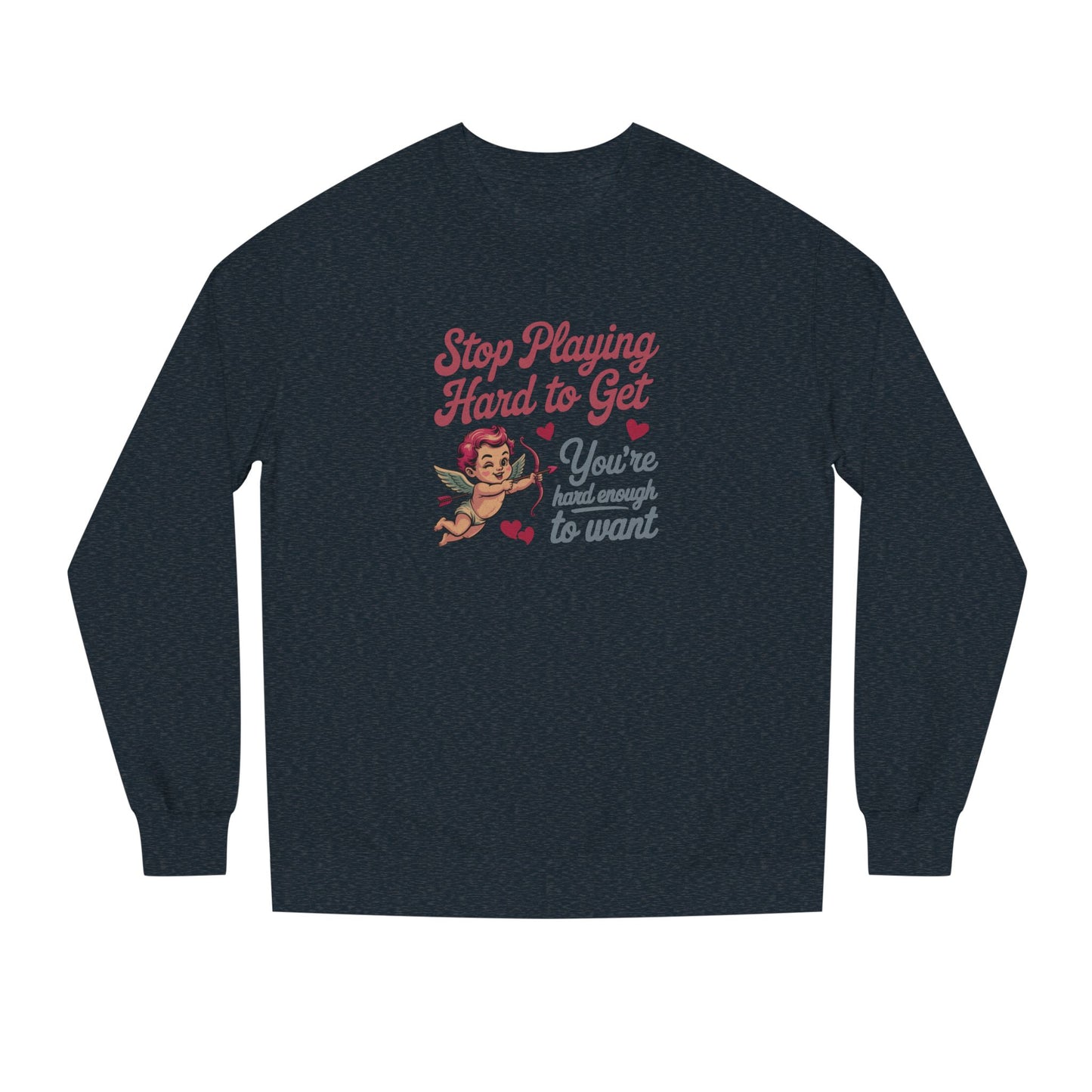 Stop Playing Hard to Get — Retro Cupid Sweatshirt (Dark)