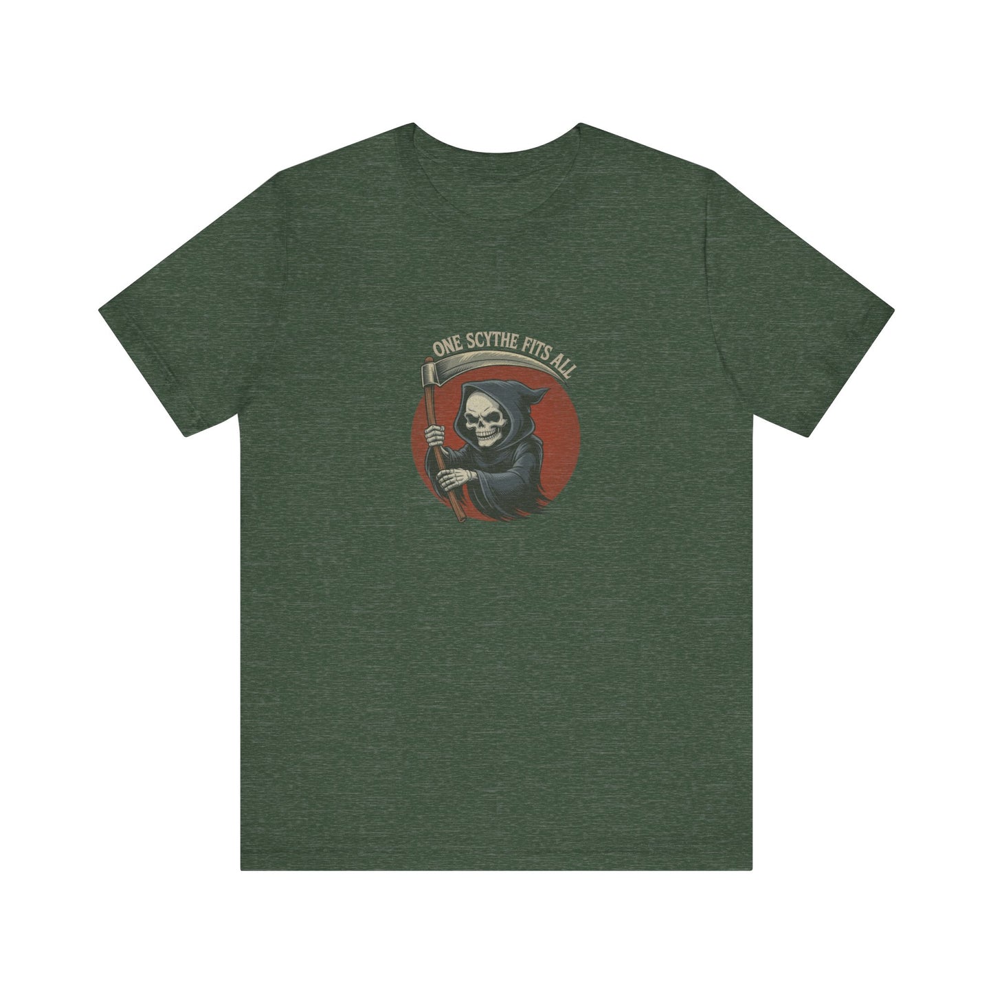 One Scythe Fits All — Grim Reaper Retro Tee (Dark)