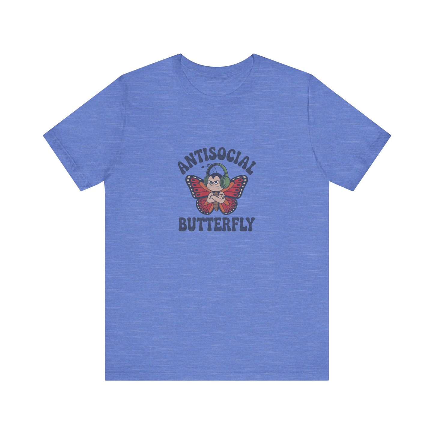 Antisocial Butterfly (Male) — Retro Workout Tee (Light)