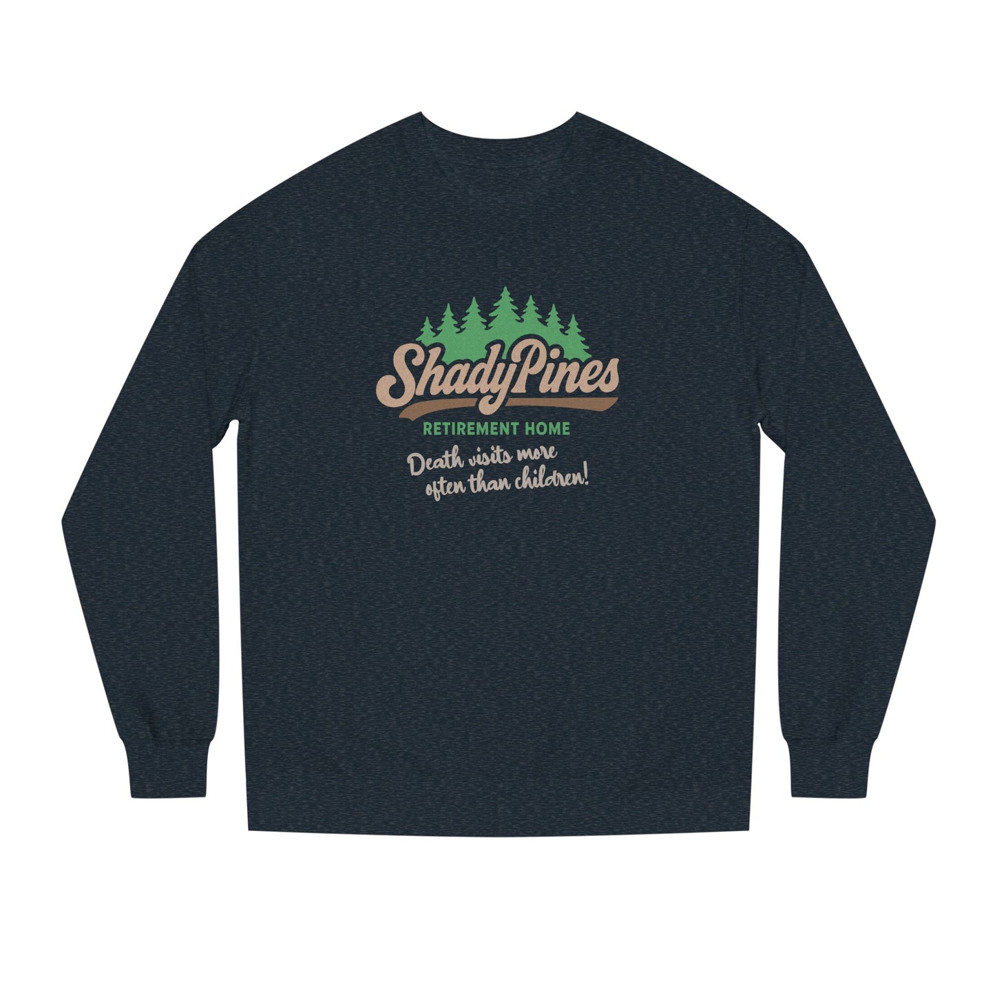 Shady Pines (Death Visits More Often Than Children) — Retro Sweatshirt (Dark)