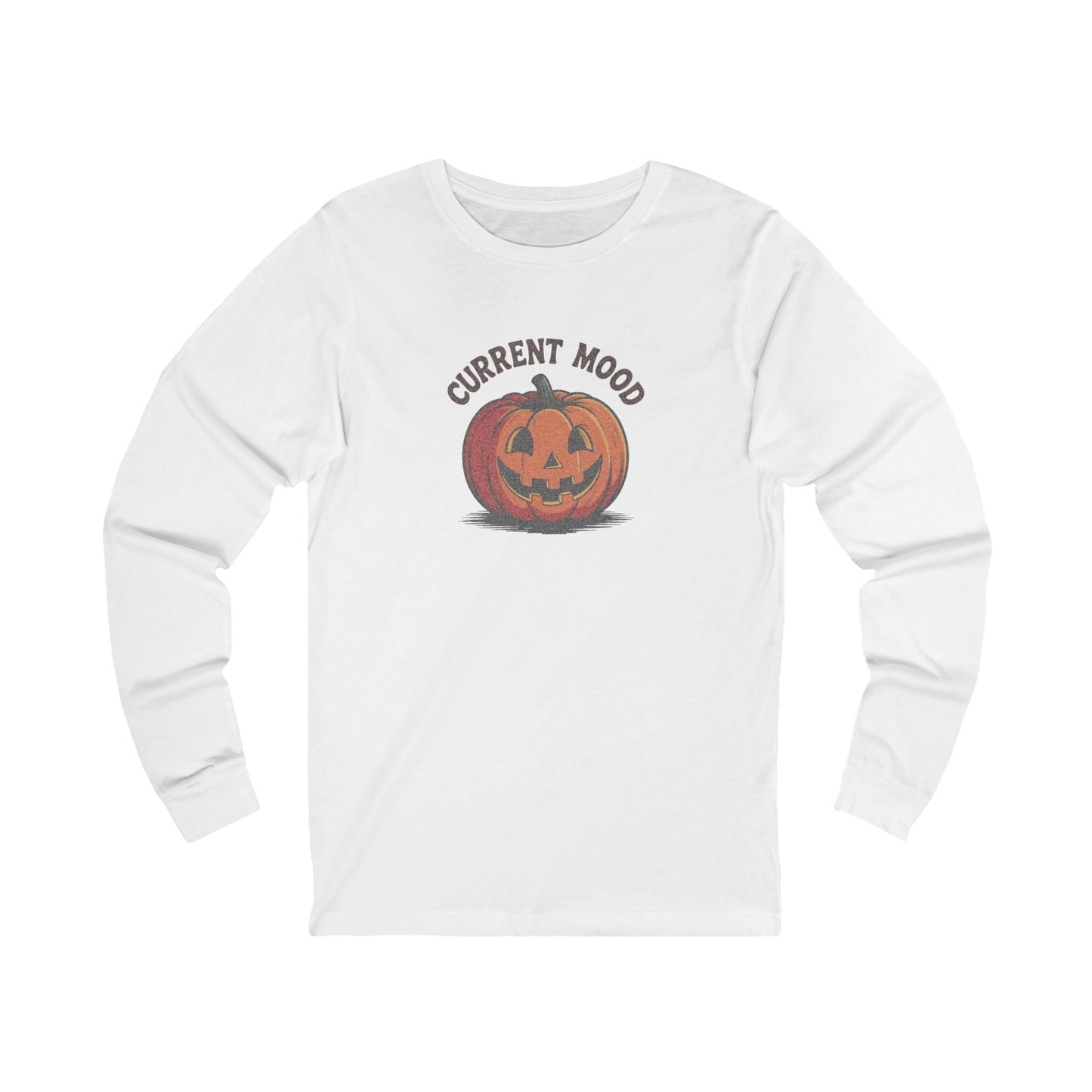 Current Mood (Classic Pumpkin) — Retro Halloween Long Sleeve (Light)