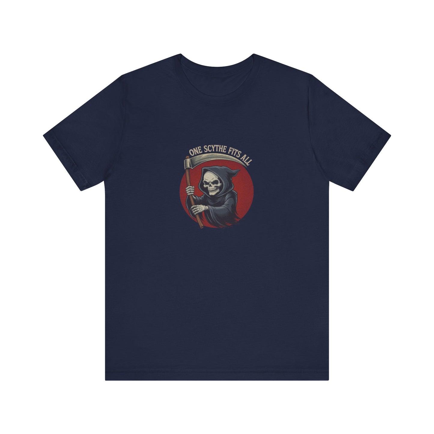One Scythe Fits All — Grim Reaper Retro Tee (Dark)