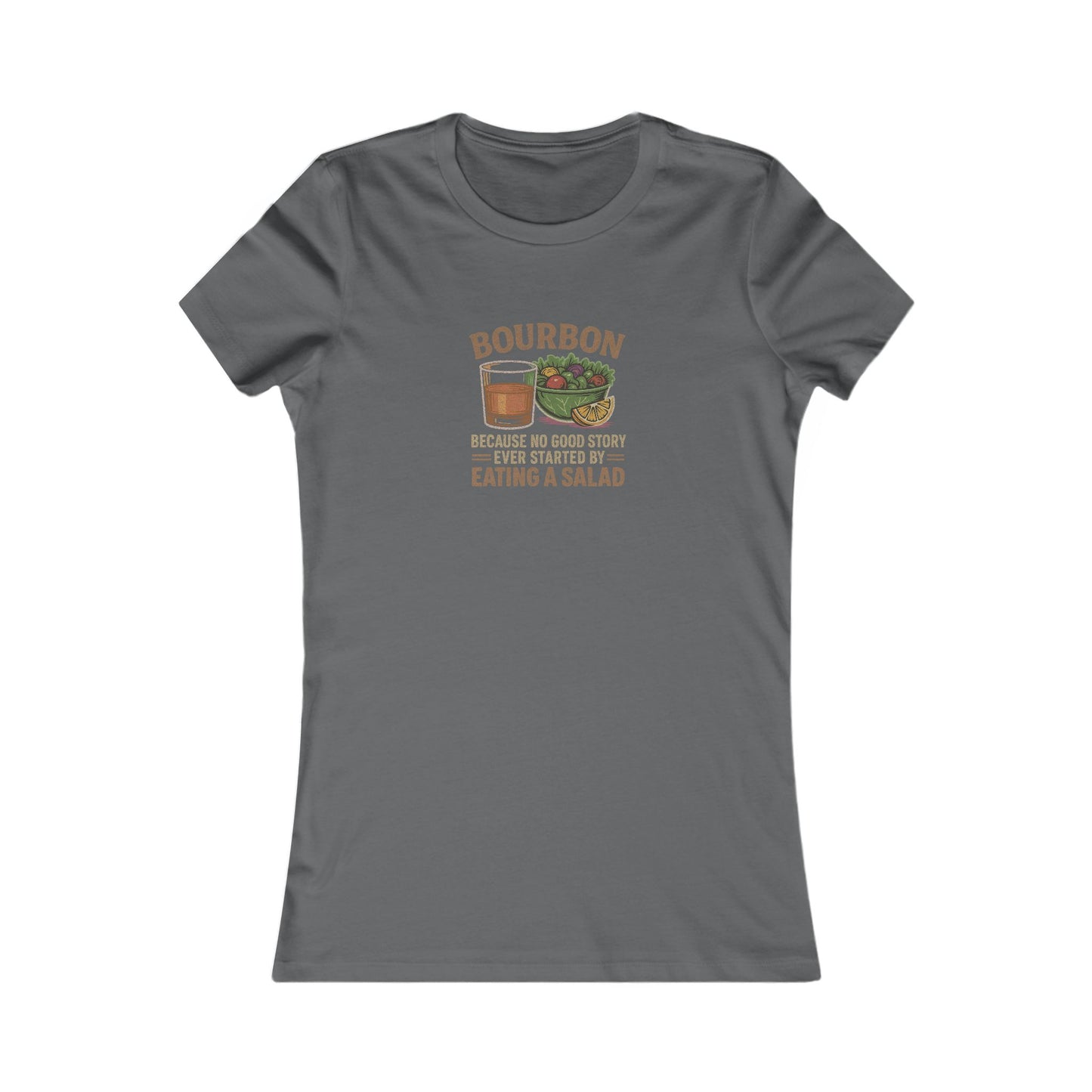 Bourbon > Eating a Salad — Retro Women's Tee (Dark)