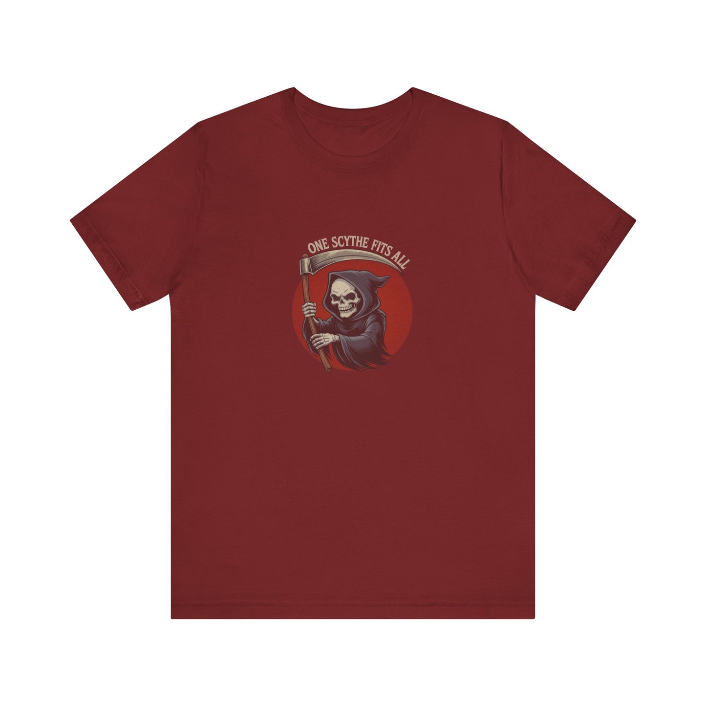 One Scythe Fits All — Grim Reaper Retro Tee (Dark)