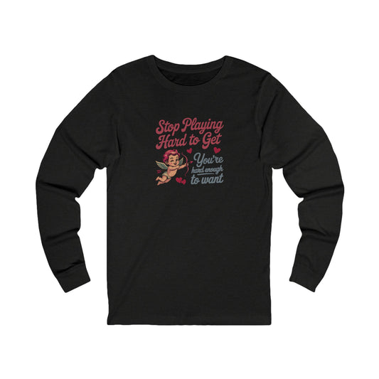 Stop Playing Hard to Get — Retro Cupid Long Sleeve (Dark)