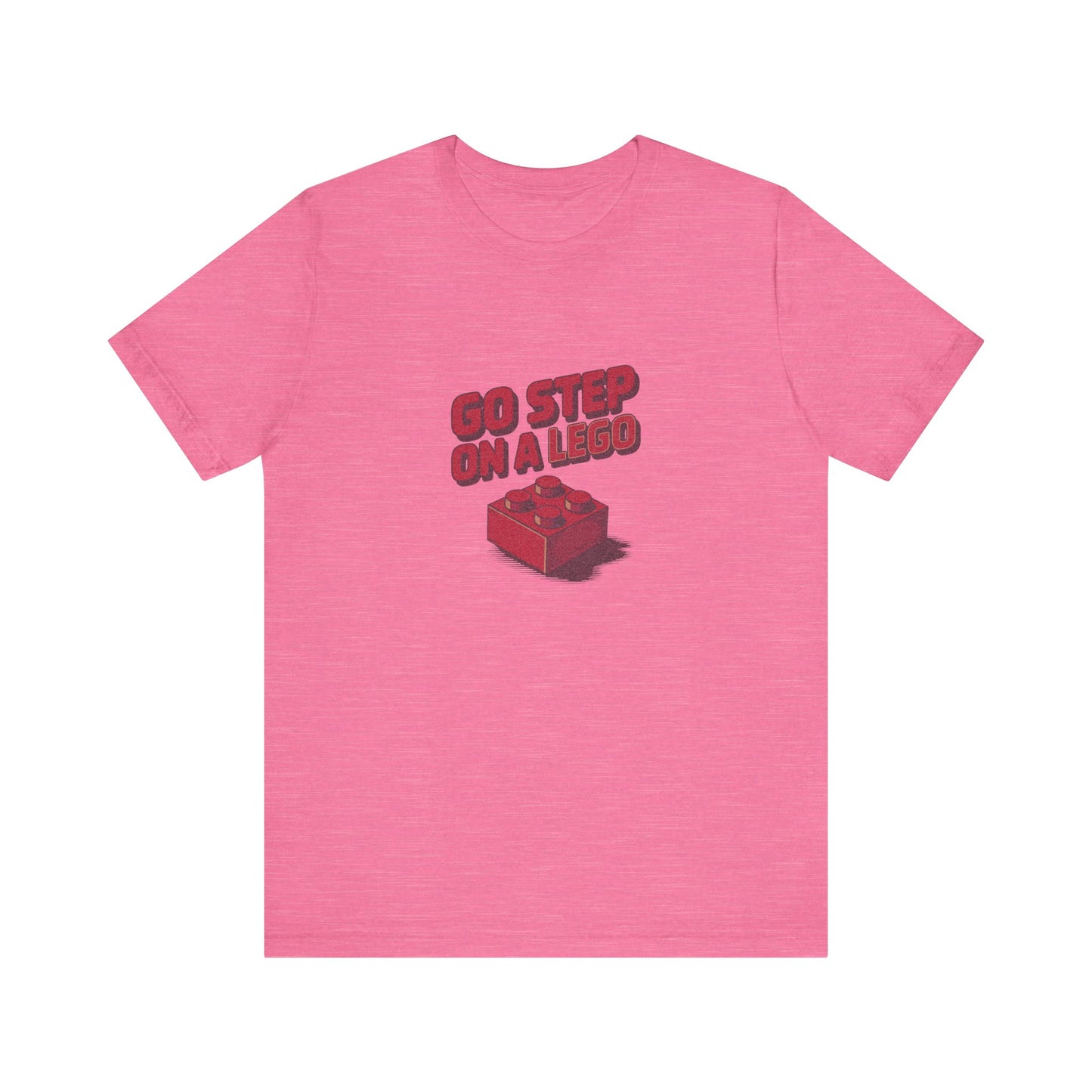 Go Step on a LEGO — Red Plastic Brick Retro Tee (Light)