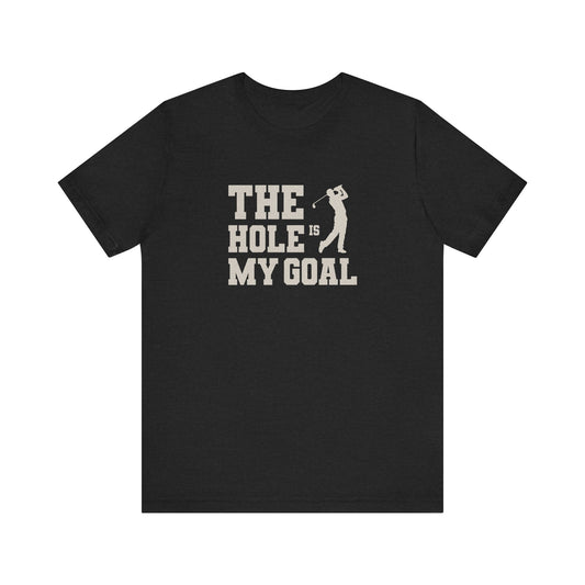 The Hole Is My Goal — Golf Silhouette Retro Tee (Dark)