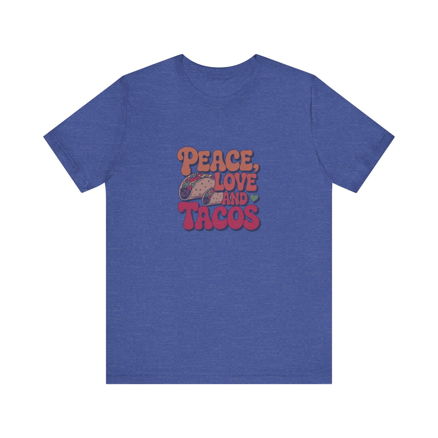 Peace, Love, and Tacos — Retro Foodie Tee (Dark)