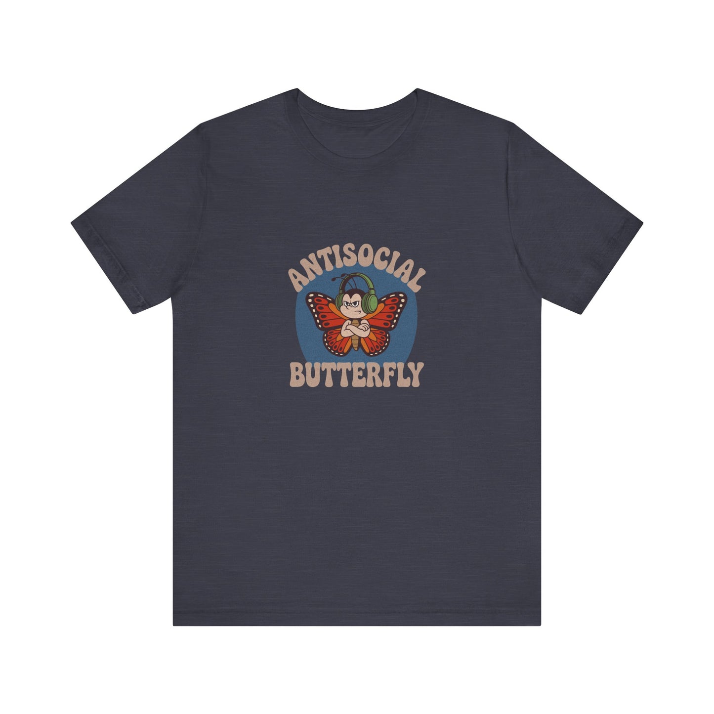 Antisocial Butterfly (Male) — Retro Workout Tee (Dark)