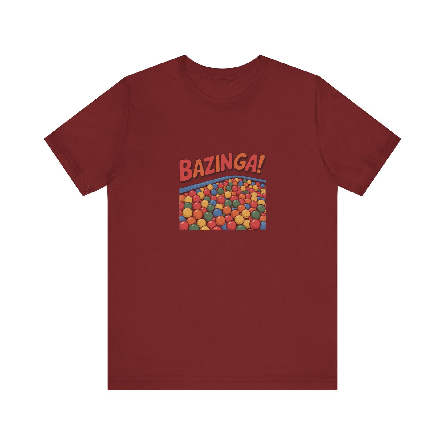 Bazinga! Ball Pit — Big Bang Theory Retro Tee (Dark)
