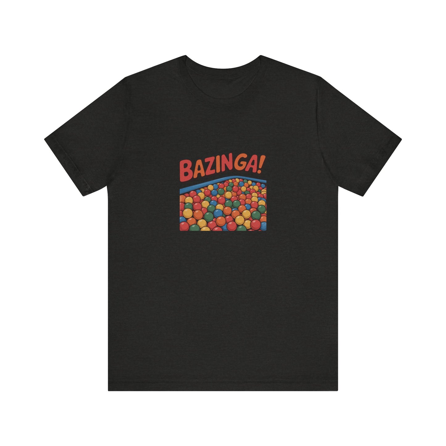 Bazinga! Ball Pit — Big Bang Theory Retro Tee (Dark)