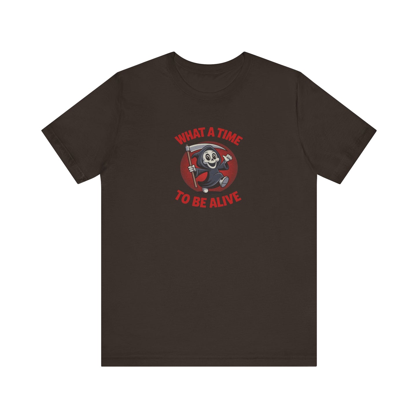 What a Time to Be Alive (Cute) — Lil Reaper Retro Tee (Dark)
