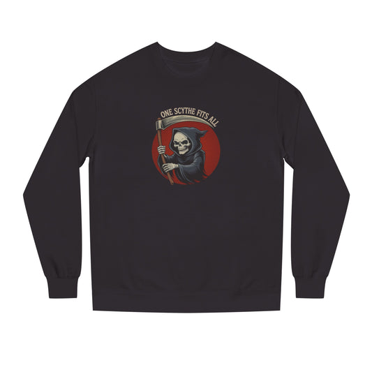 One Scythe Fits All — Grim Reaper Retro Sweatshirt (Dark)