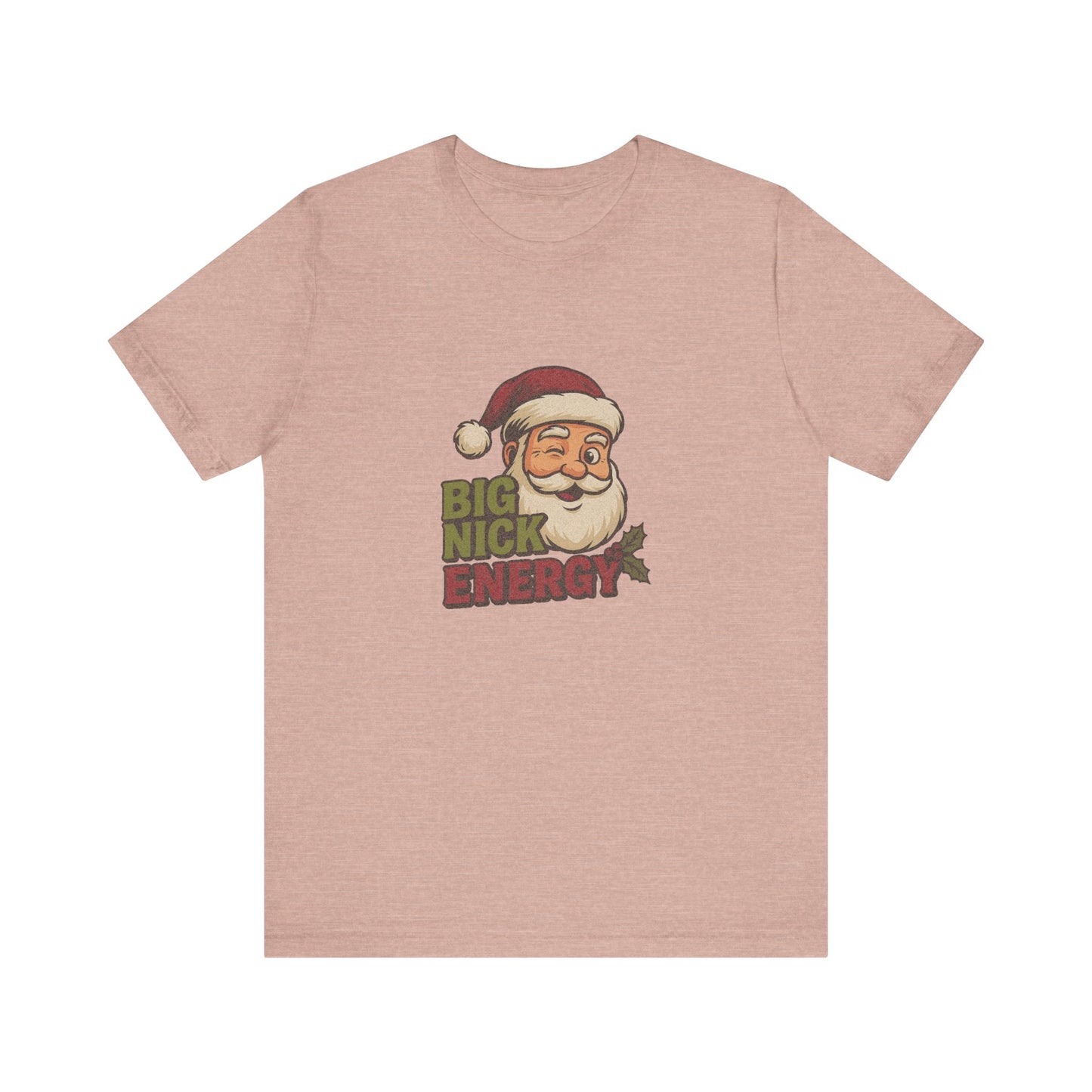 Big Nick Energy — Retro Santa Christmas Tee (Light)