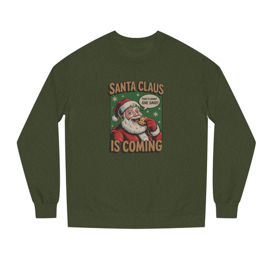 Santa Claus is Coming — Vintage Christmas Sweatshirt (Dark)