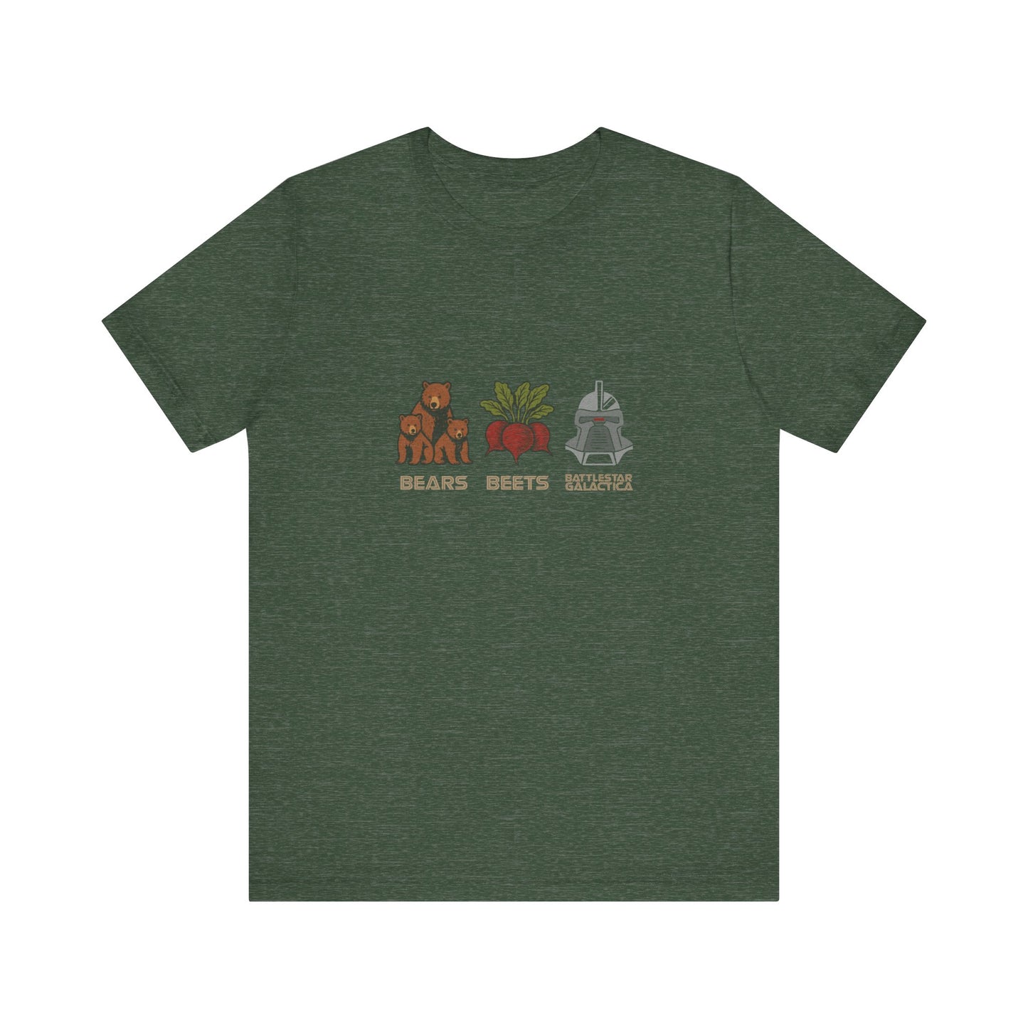 Bears, Beets, Battlestar (Captions) — Retro Tee (Dark)
