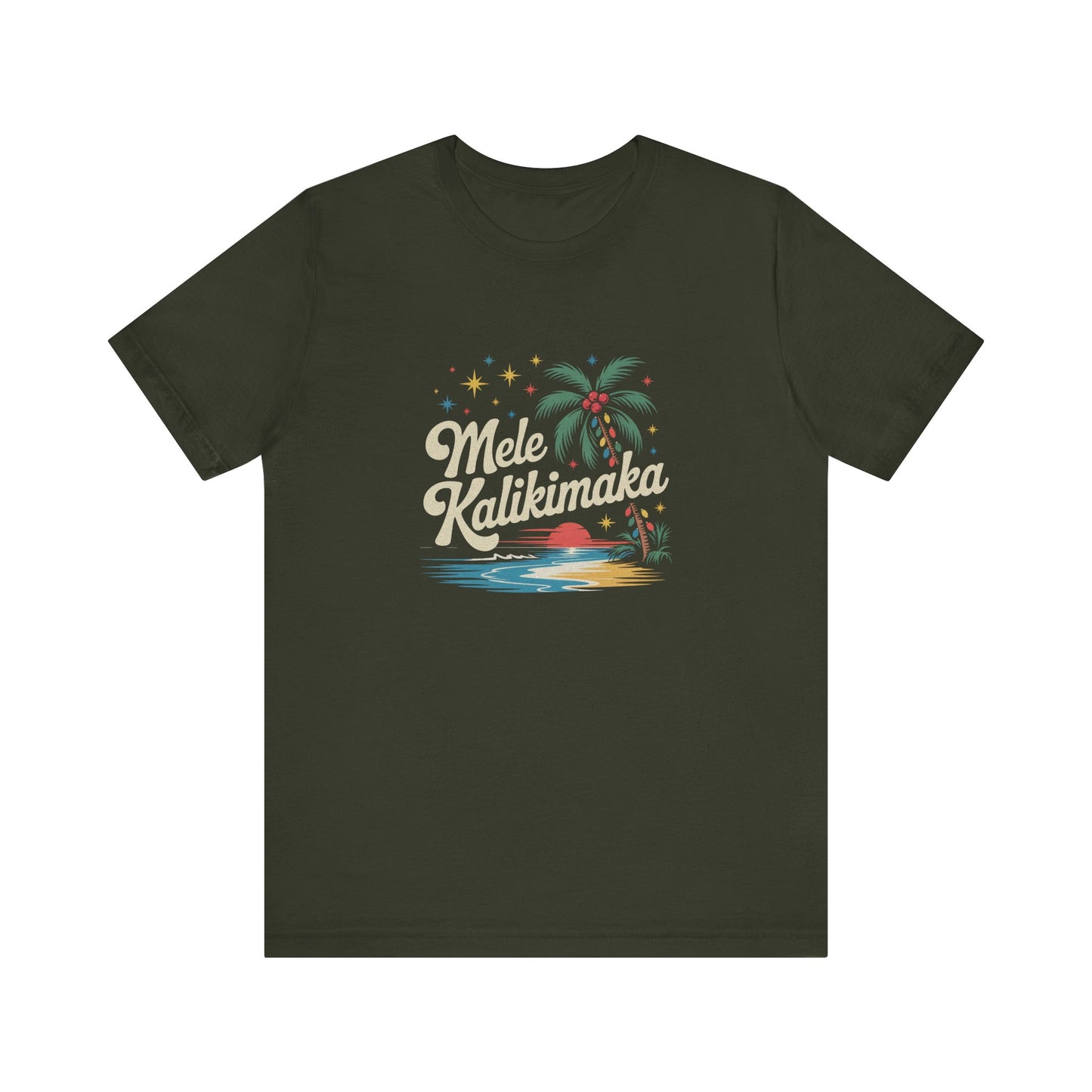 Mele Kalikimaka — Retro Hawaiian Christmas Tee (Dark)