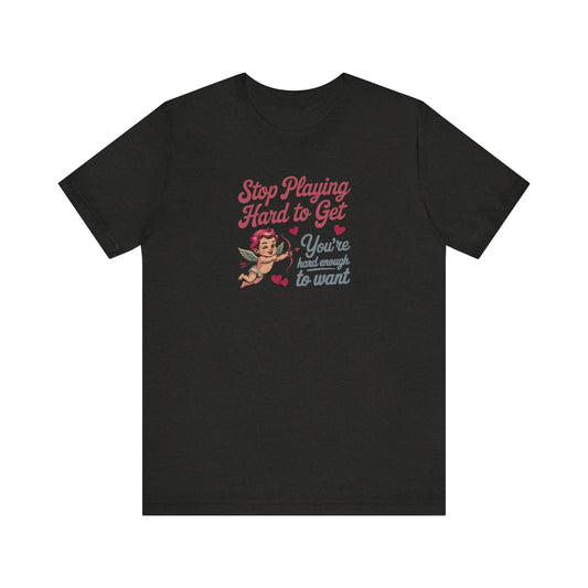 Stop Playing Hard to Get — Retro Cupid Tee (Dark)